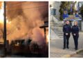 Incendiu devastator la Frătăuții Noi. Două case cuprinse de flăcări, un bătrân de 90 de ani decedat și un bărbat infirm salvat de doi polițiști curajoși
