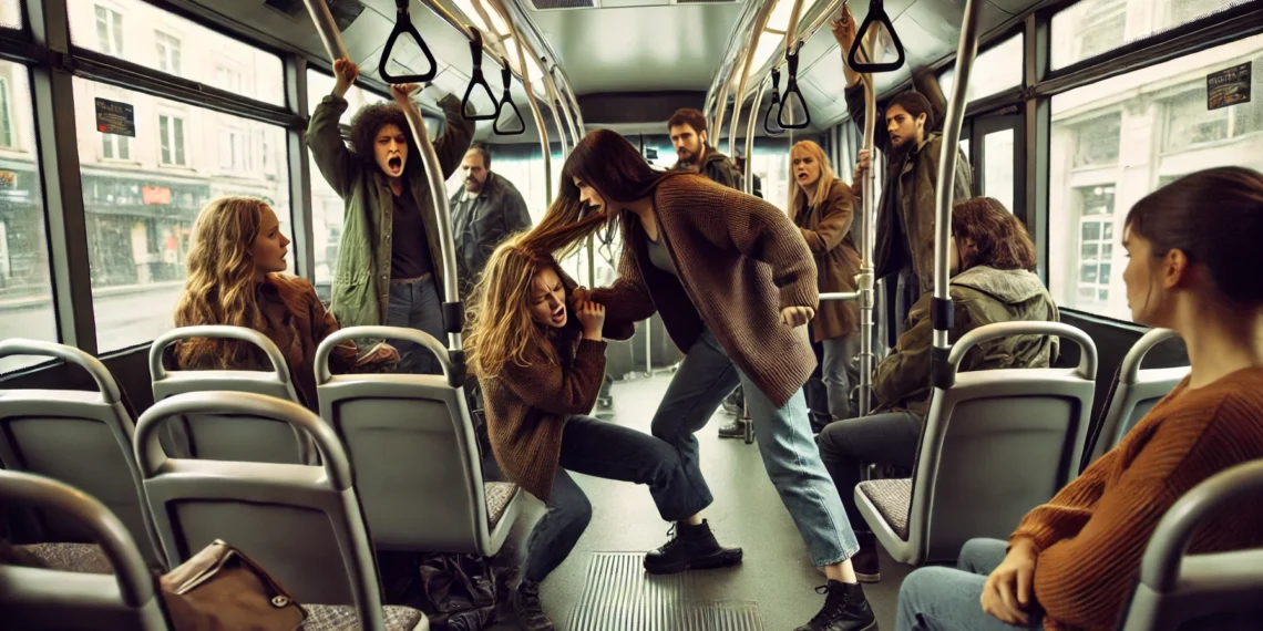 O femeie a ajuns la spital după ce a fost ciufulită de o individă într-un autobuz. Cele două s-au certat pentru un bărbat