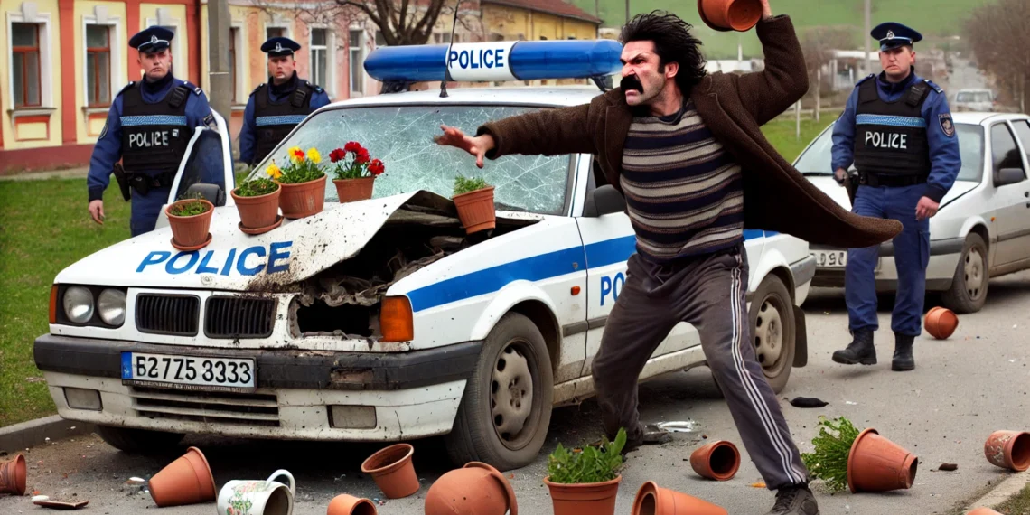 Un tâlhar scandalagiu din Șcheia, care a amenințat cu moartea un polițist și a aruncat cu ghivece cu flori în mașina de poliție, a fost condamnat la patru ani și opt luni de închisoare: ”Te omor, Edi! Fac puşcărie pentru tine!”