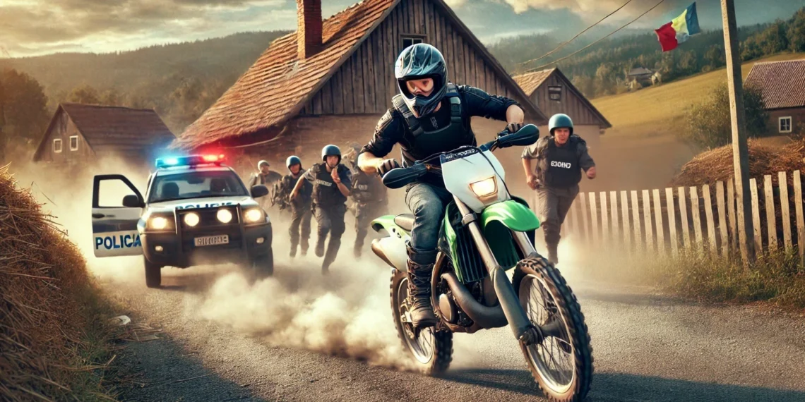 Un individ rupt de beat și fără permis, care se plimba cu un motocross prin Moldovița, s-a luat la întrecere cu polițiștii. A pierdut „proba” de alergare pe jos