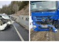 Detalii despre accidentul rutier din Poiana Stampei. Un italian s-a izbit cu mașina într-un camion, după ce a adormit la volan