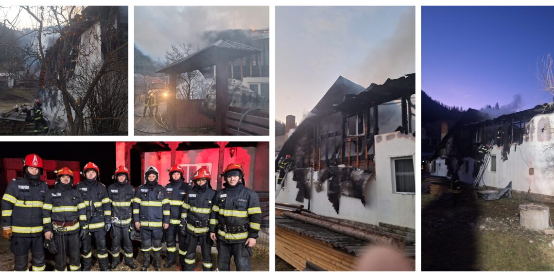 Incendiu izbucnit la o gospodărie din Prisaca Dornei. Au ars mansarda casei de locuit, camera tehnică, magazia de lemne și un foișor