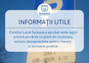Consiliul Local Suceava a aprobat noile tarife pentru parcările din municipiul reședință de județ: ”Primăria Suceava va amenaja cel puțin 1.200 de locuri de parcare noi în acest an”