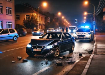 Polițiștii i-au întrerupt plimbarea unui șofer rupt de beat care a acroșat două mașini parcate în Fălticeni