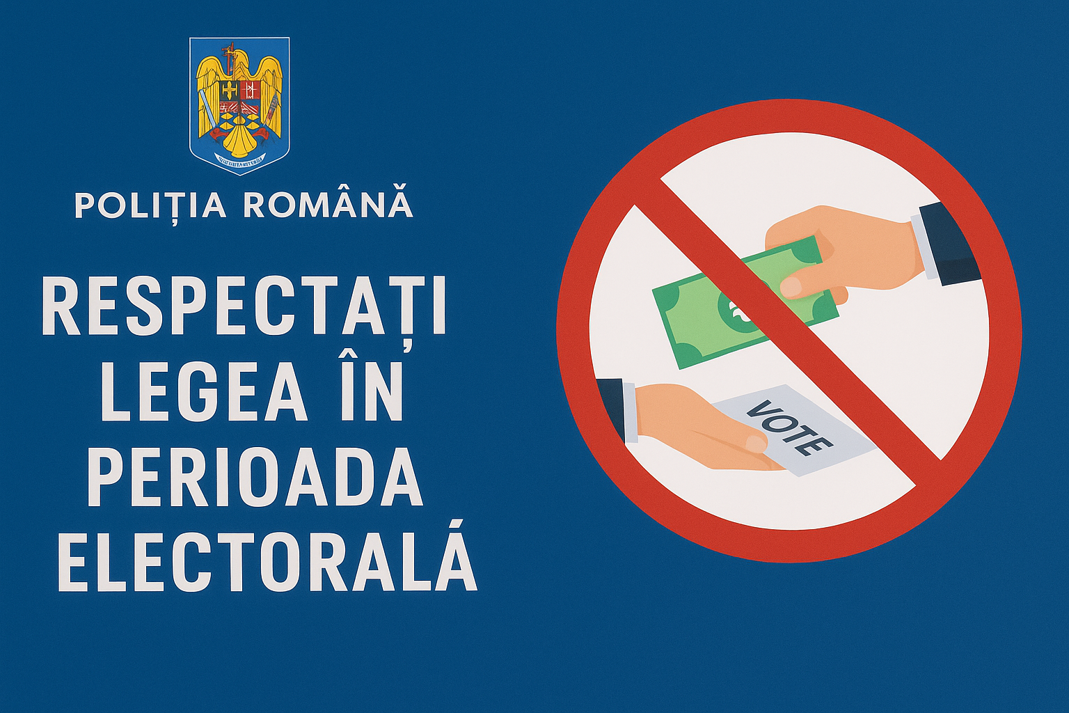 IPJ Suceava derulează o campanie de informare privind respectarea legii în perioada electorală: ”Coruperea alegătorilor se pedepsește cu închisoare”