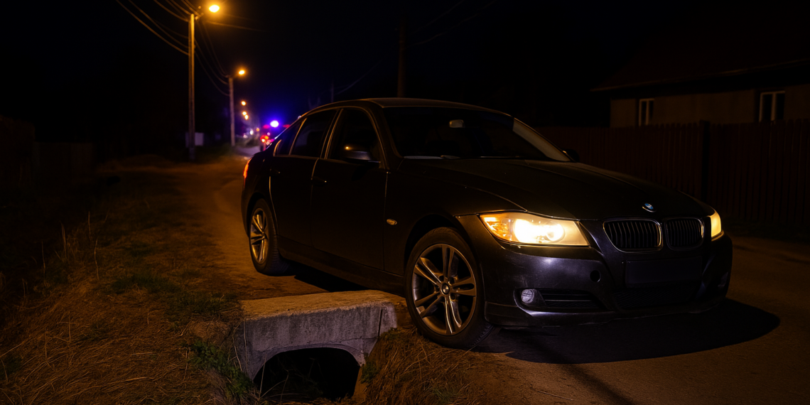 Un tânăr beat s-a înfipt cu BMW-ul într-un cap de pod din Mălini, a sunat la 112 și până au ajuns polițiștii a mutat mașina într-o curte. Doi pasageri au ajuns la spital