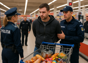 Dosar penal pentru un bărbat din Zamostea, prins la furat în Carrefour. A încercat să plece cu o cratiță, salată de icre, paste, salam și alte produse