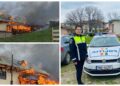 Două polițiste, printre care o tânără din Dolhasca, au dat dovadă de curaj în fața unui incendiu la o locuință din Iași