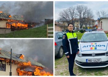 Două polițiste, printre care o tânără din Dolhasca, au dat dovadă de curaj în fața unui incendiu la o locuință din Iași