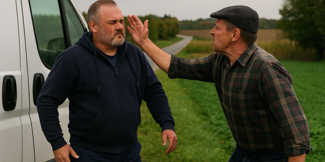 Șofer de autoutilitară luat la palme pentru că voia să întoarcă pe un petic de trifoi