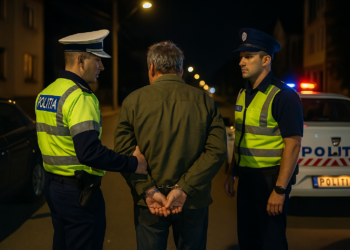 Beat la volan, a lovit o mașină și a încercat să fugă. Polițiștii l-au încătușat pe strada Jean Bart din Suceava