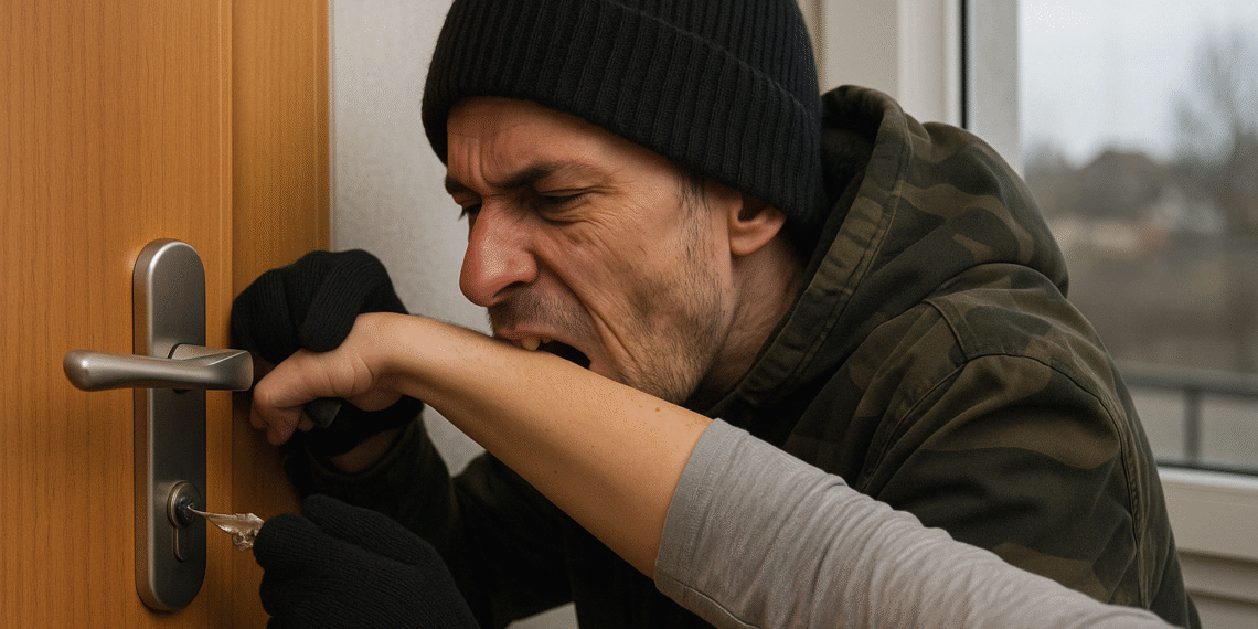 Un recidivist și-a aflat pedeapsa pentru două spargeri ratate într-o zi cu ghinion. I s-a rupt cheia în yală, iar la următoarea locație a mușcat o femeie după ce a reușit să deschidă ușa