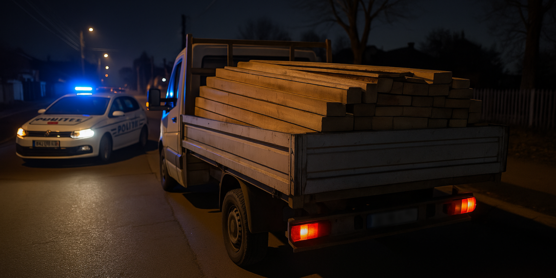 Amendă de 4.000 de lei pentru un șofer care transporta lemn ilegal prin Burdujeni, la 4 dimineața, în ziua de Florii