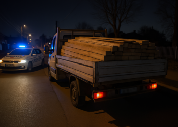 Amendă de 4.000 de lei pentru un șofer care transporta lemn ilegal prin Burdujeni, la 4 dimineața, în ziua de Florii