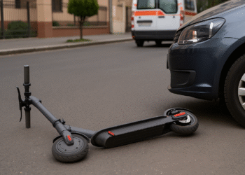 Dosar penal întocmit de polițiști după ce o minoră de 11 ani s-a oprit cu trotineta electrică într-o mașină. Fata a fost internată acuzând febră și dureri în gât