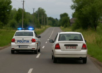 Urmărire pe drumurile din Poieni, după un tânăr fără permis, la volanul unei mașini cu numere expirate
