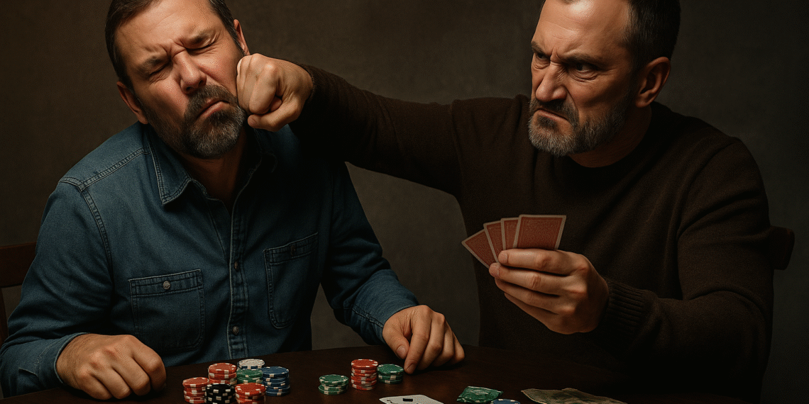 Poker cu pumni între verișori la Frasin. Un bărbat a încasat un pumn în față, după ce a pierdut 300 de lei și și-a acuzat verișorul că a trișat