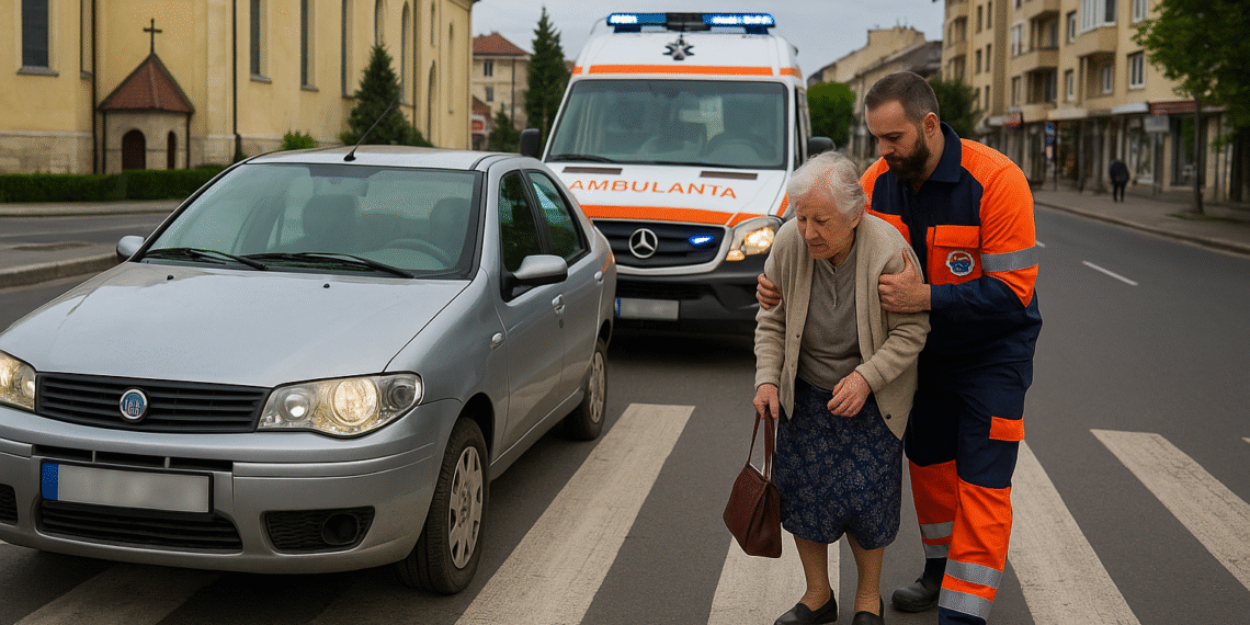 Femeie de 76 de ani, lovită pe trecerea de pietoni din fața Bisericii Catolice din Gura Humorului. Șoferul, în vârstă de 75 de ani, nu i-a acordat prioritate