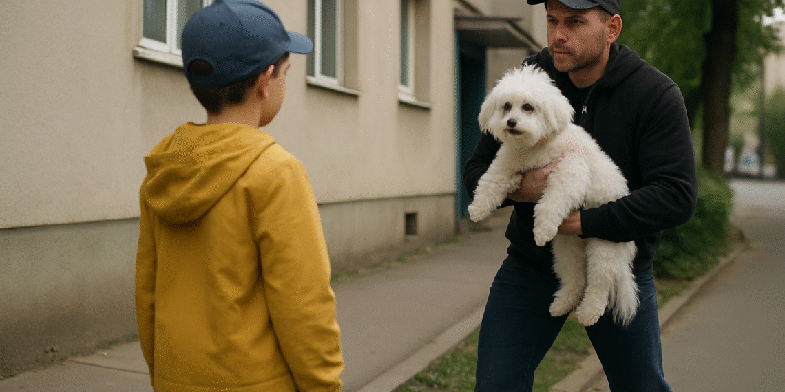 Un bichon plimbat de un copil a fost furat din fața blocului. Un bărbat necunoscut l-a luat în brațe și a dispărut spre stația de taxi din zona Curcubeu
