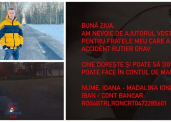 Un tânăr din Rădășeni are nevoie urgentă de ajutor, după ce a fost grav rănit într-un accident rutier la Poiana Stampei. Adormise la volan și s-a izbit într-o dubă oprită