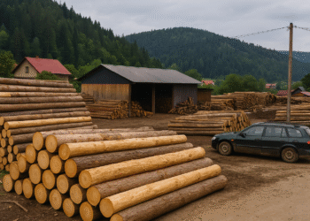 Lemn fără acte, descoperit la un depozit din Moldovița. Firma a fost amendată cu 5.000 de lei