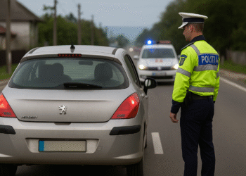 Fără permis, la volanul unei mașini fără asigurare, tras pe dreapta după ce a fost prins cu viteză în localitate