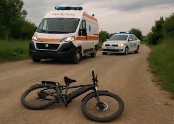 Un bărbat beat turtă și-a pierdut cunoștința după ce a căzut cu bicicleta electrică într-o curbă la dreapta