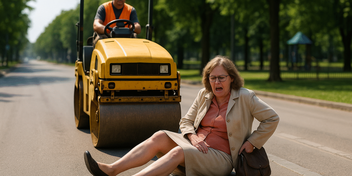 Femeie lovită de un cilindru compactor în apropierea parcului „Bebelușul” din Suceava