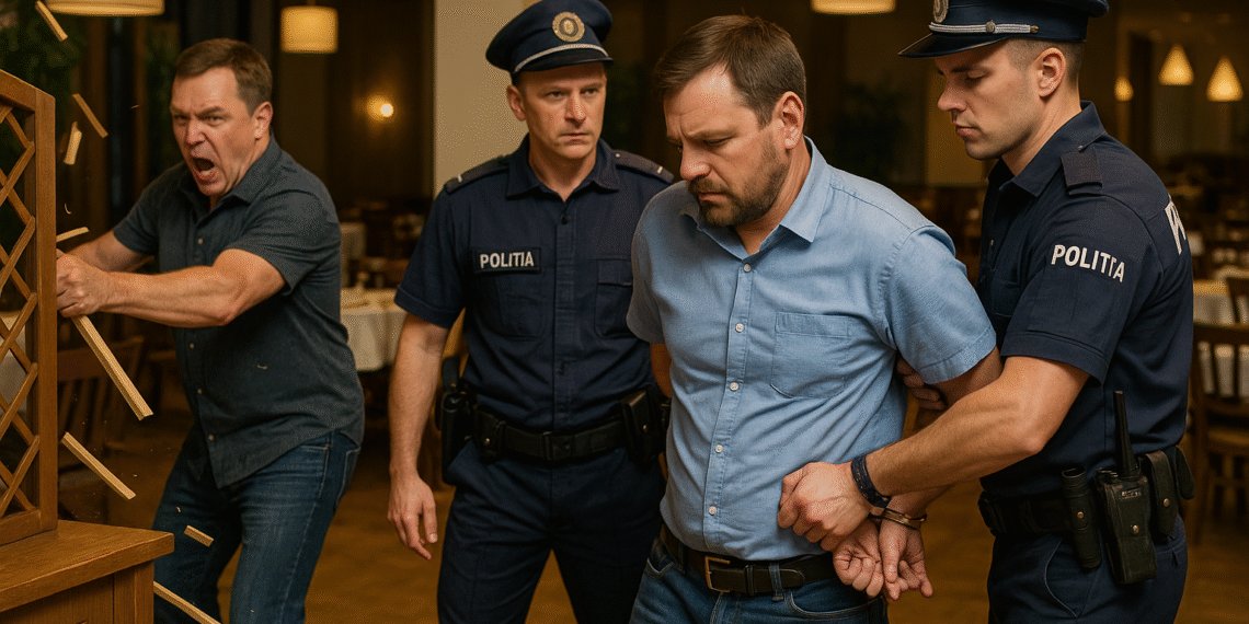 Scandal în restaurantul Vivendi în primele ore ale Zilei Copilului. Un individ a luat mobilierul la pumni, iar altul a fost încătușat