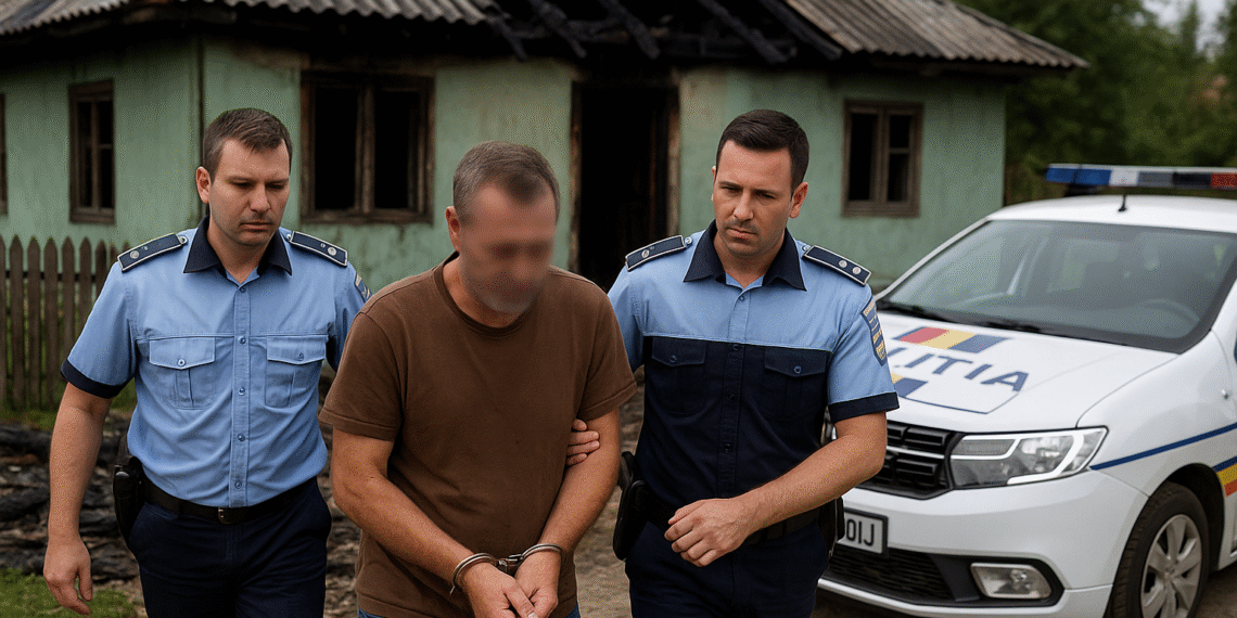 Un bărbat care i-a dat foc casei mamei sale a fost reținut pentru 24 de ore