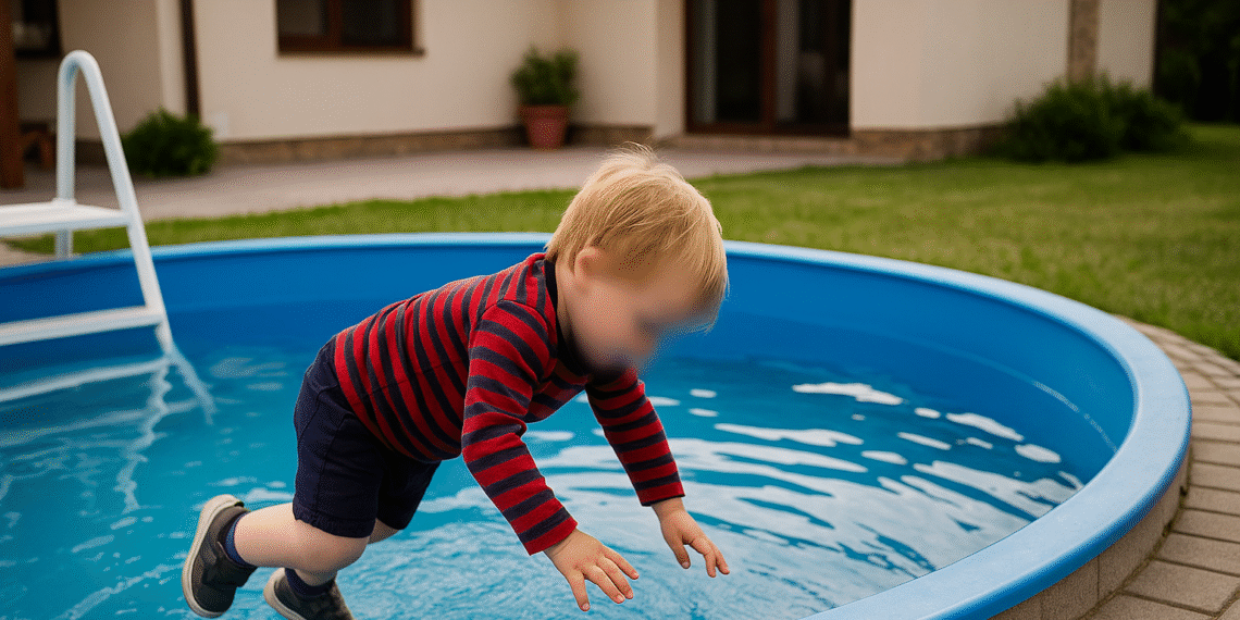 Tragedie evitată la limită în Grănicești. Un copil de 2 ani a ajuns în stare critică la spital, după ce a căzut în piscina din curtea casei