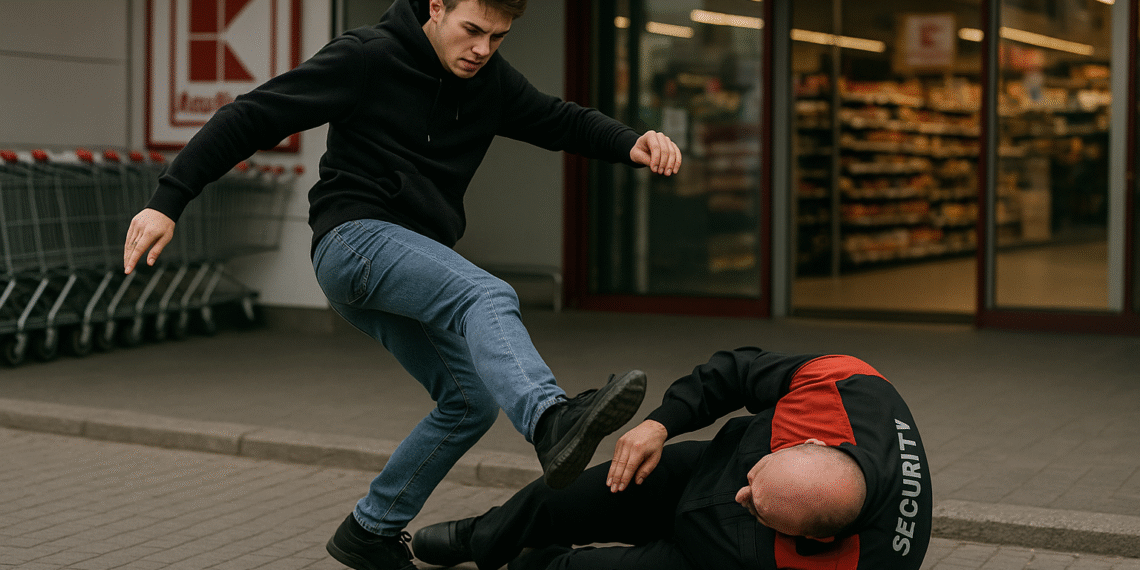 Un tânăr abandonat de mama sa la orfelinat și-a aflat pedeapsa pentru că a lovit cu picioarele și pumnii în cap un agent de pază de la Kaufland, după ce a furat o sticlă de tequila