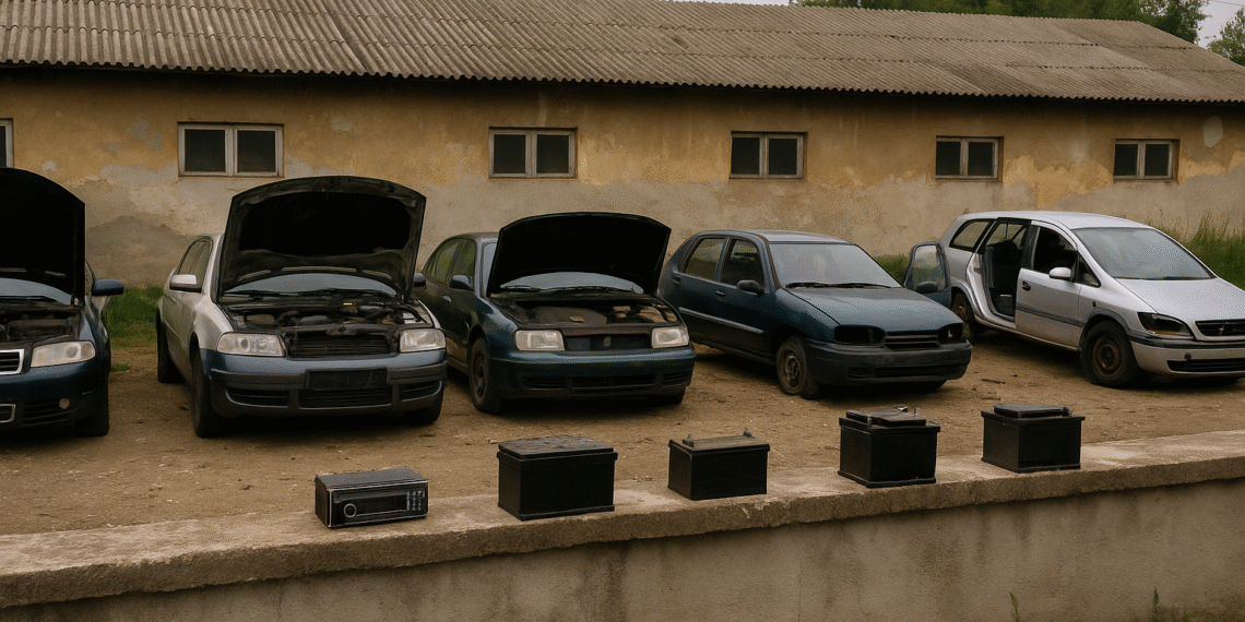 Baterii, casetofoane și un parfum furate din curtea unui service auto din Arbore. Suspecții au fost prinși