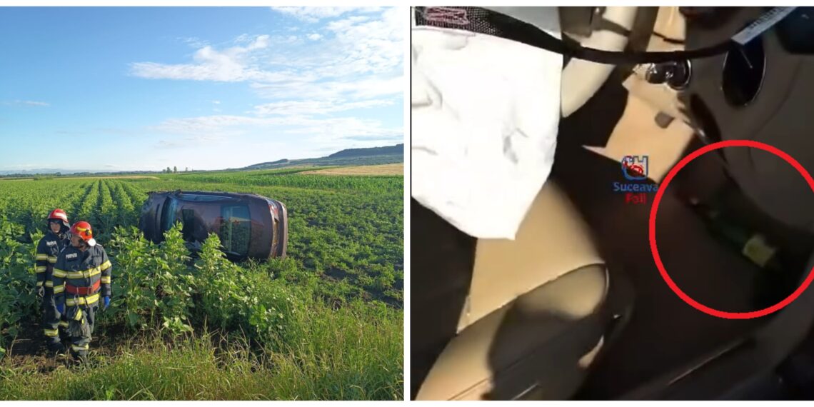 Tânărul beat care s-a răsturnat cu Merțanul în Milișăuți a fost reținut pentru 24 de ore, la o săptămână după năzbâtie. O sticlă de J&B a fost găsită la pedale