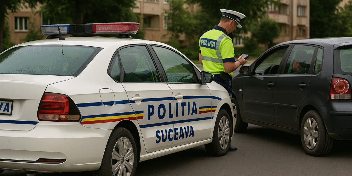 Șofer cu 1,33 mg/l alcool în aerul expirat, tras pe dreapta după ce a fentat „cocoașele” din fața Școlii Gimnaziale Nr. 9 din Suceava