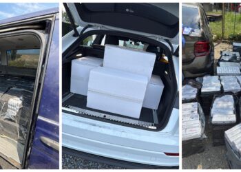 Bărbat arestat preventiv pentru 30 de zile, după ce polițiștii l-au oprit în trafic. Aproape 15.000 de pachete de țigări de contrabandă și două mașini confiscate