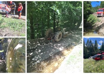 Tânăr de 31 de ani, strivit sub tractor în pădurea de la Slătioara. Victima a fost transportată cu elicopterul SMURD la spital