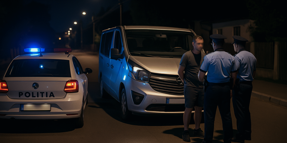 Șofer beat din Fălticeni, prins și încătușat după ce a refuzat să oprească la semnalul poliției