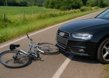 Amendă de 1.215 de lei pentru o biciclistă abțiguită, lovită de mașină la Mălini. Șoferul s-a ales cu dosar penal