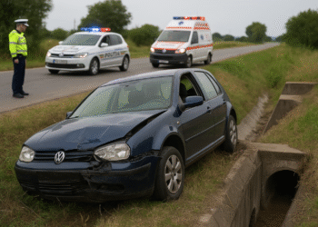 Șofer din Siret, rănit după ce a intrat cu mașina într-un cap de pod. Bărbatului i se făcuse rău la volan