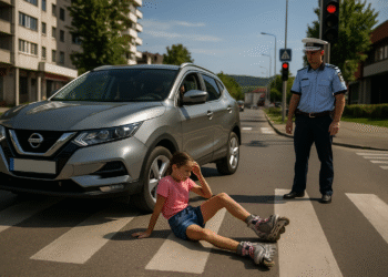 Fetiță de 10 ani, lovită pe o trecere de pietoni din Obcini după ce semaforul s-a schimbat pe roșu pentru pietoni