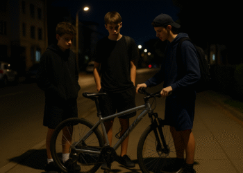 Trei minori din Șcheia, prinși noaptea pe străzile Sucevei cu o bicicletă și mai multe camere de bicicletă, fără a putea justifica proveniența