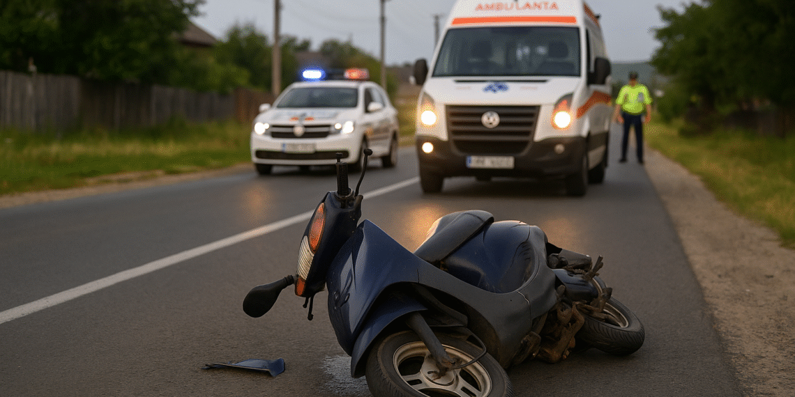 Dosar penal pentru un mopedist care a refuzat să-și divulge alcoolemia după ce a dat cu fața de asfalt