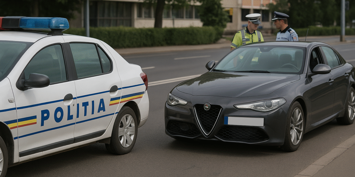 Șofer prins băut la volanul unui Alfa Romeo, pe bulevardul George Enescu din Suceava. A fost tras pe dreapta pentru că avea ITP-ul expirat