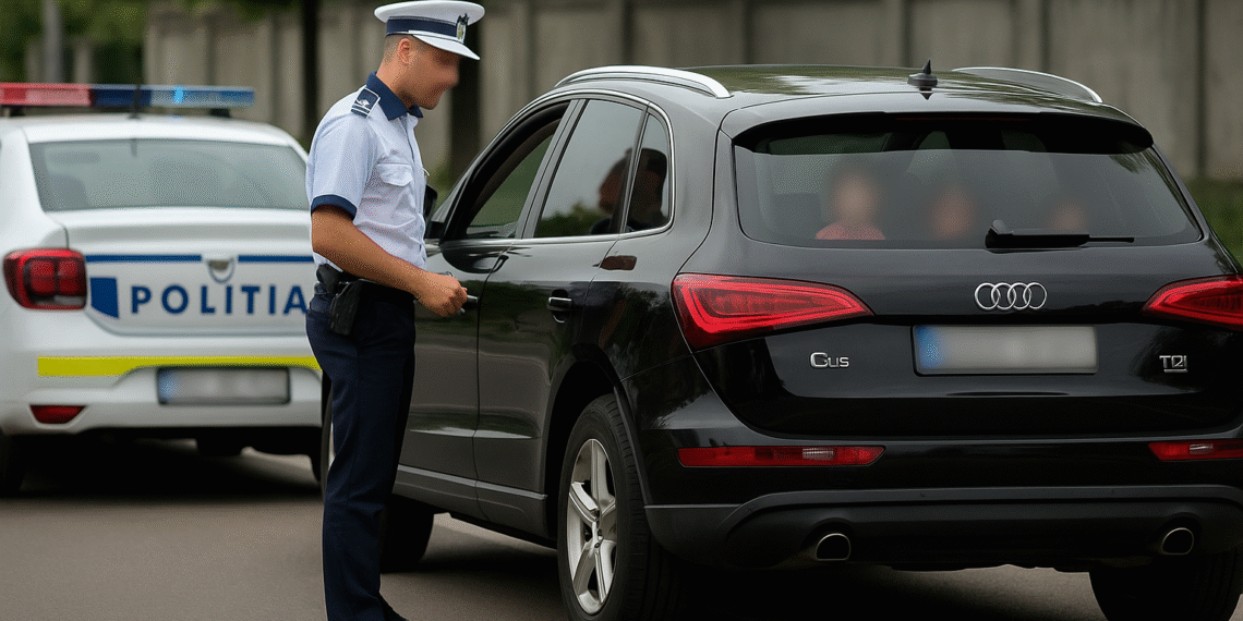Dosar penal pentru o șoferiță care plimba trei minori prin Suceava cu un Audi Q5 cu numere provizorii expirate