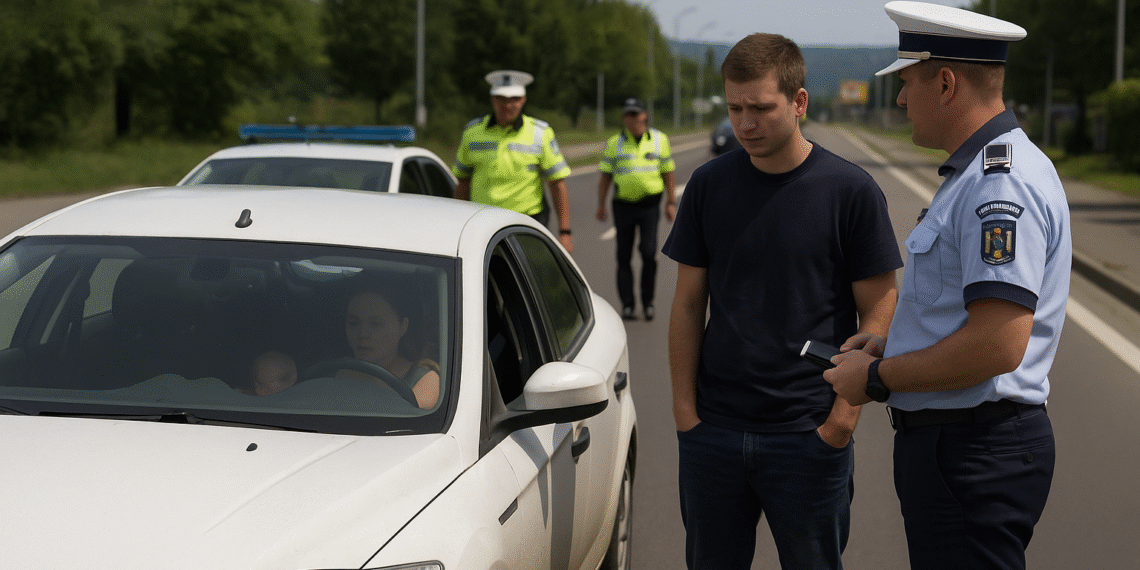 Amenzi în valoare totală de circa 10.000 de lei pentru un tânăr fără permis, care plimba două mămici și doi nou-născuți cu o mașină fără ITP și RCA