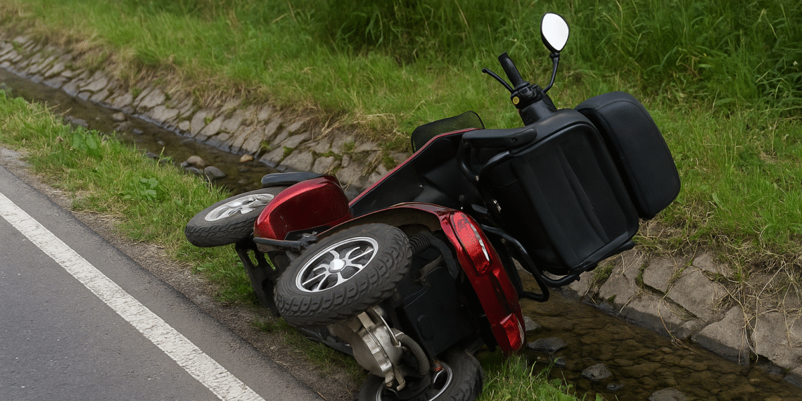 Femeie rănită după ce s-a răsturnat cu triciclul electric într-un șanț, la Rădășeni