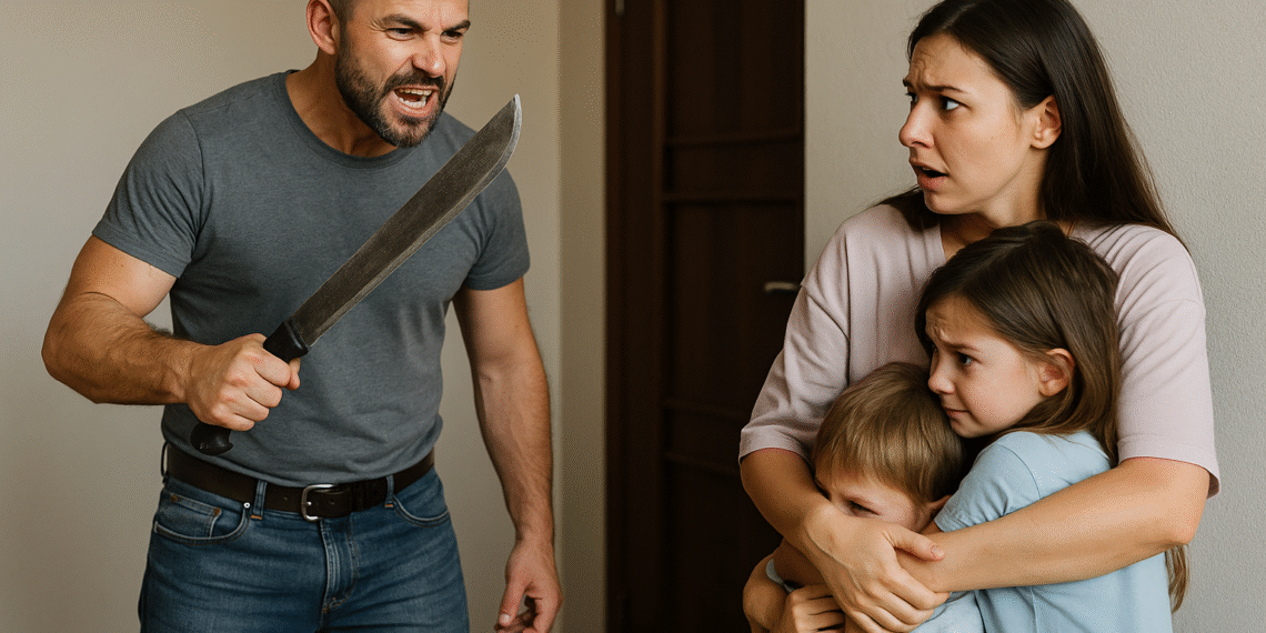 Bărbat arestat preventiv după ce i-a bătut cu sălbăticie pe copiii iubitei și a amenințat-o pe femeie cu moartea, fluturând o macetă