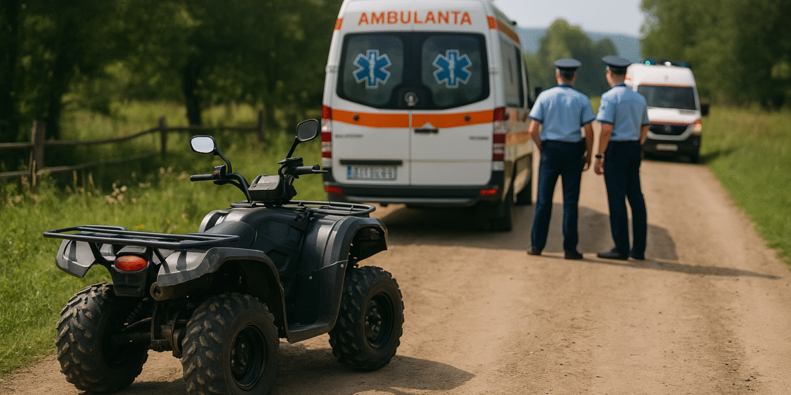 De pe ATV, direct la spital și cu dosar penal. Bărbatul fără permis a făcut AVC pe vehiculul neînmatriculat