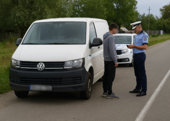 Dosar penal pentru un tânăr prins la volan fără permis și pentru tatăl său care i-a încredințat mașina să care apă la animale